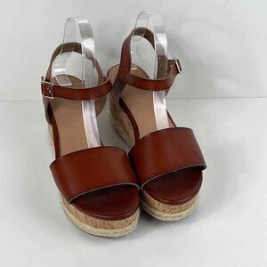 Michael Shannon 'Kaitlin" Espadrille‎ Platform Faux Leather Y2K Sandals Sz. 9.5